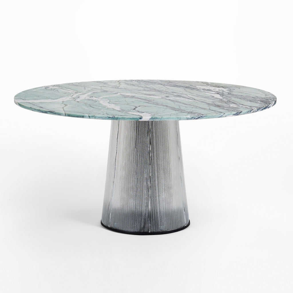 Bent Marble Table - Light Green