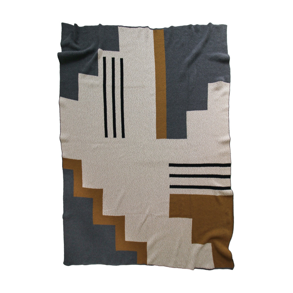 Eco Cotton Throws - Step on It - Ochre
