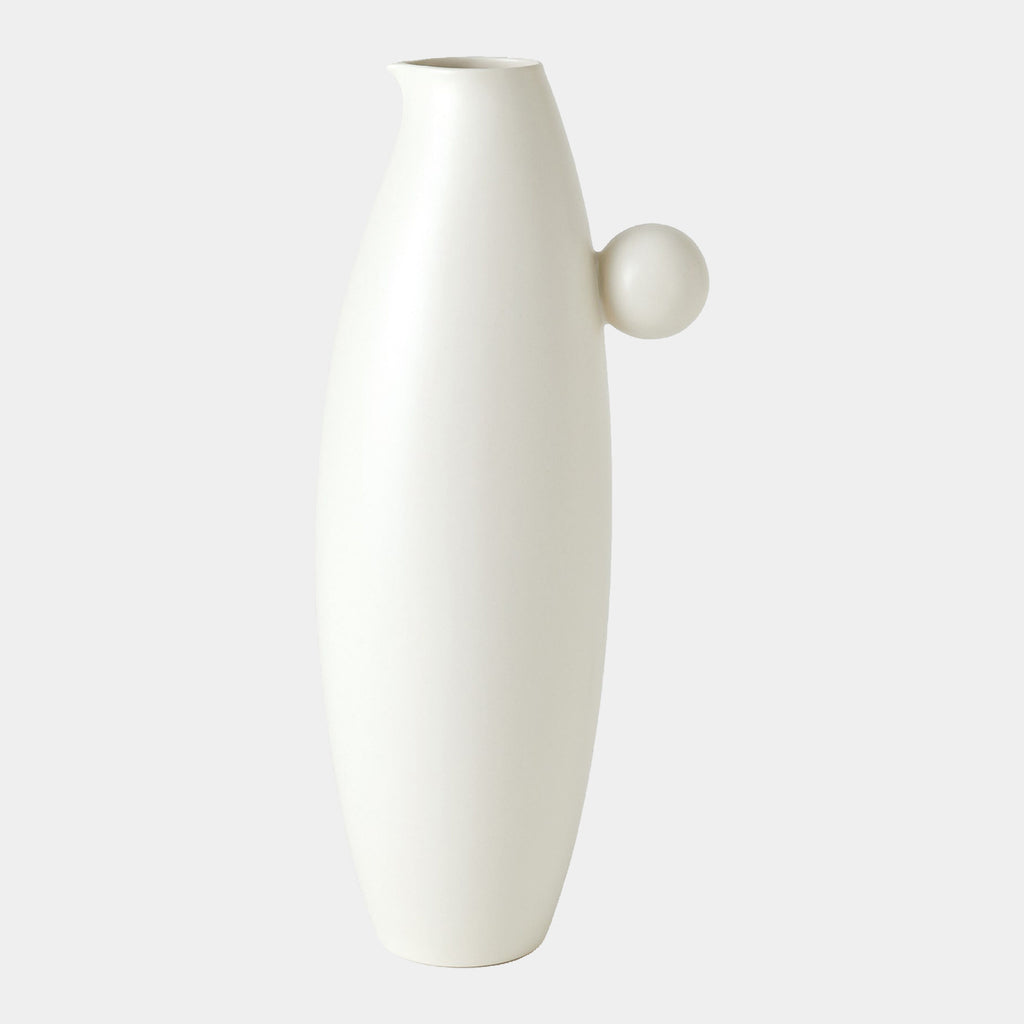 Ball Handled Pitcher - White - Lg
