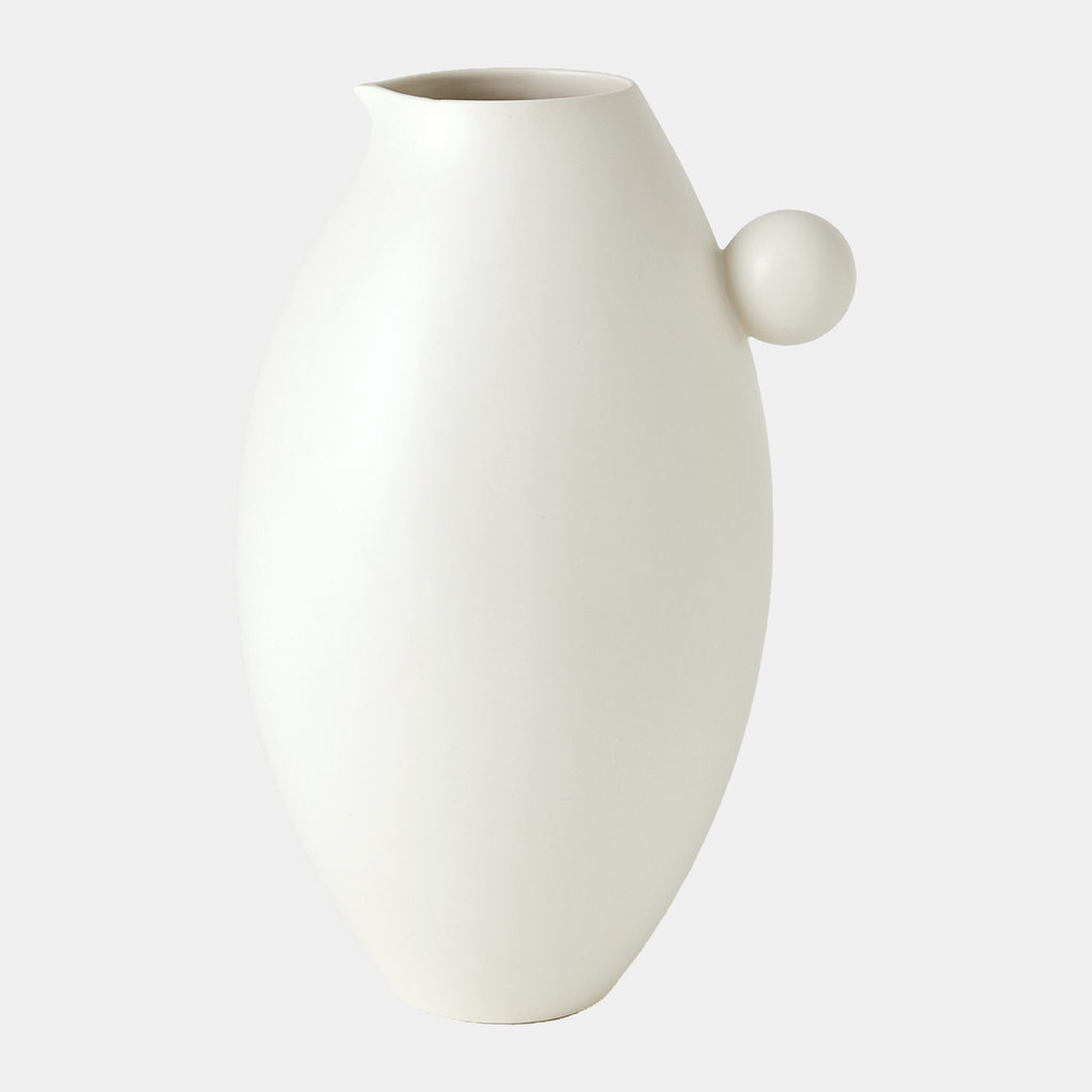 Ball Handled Pitcher - White - Sm