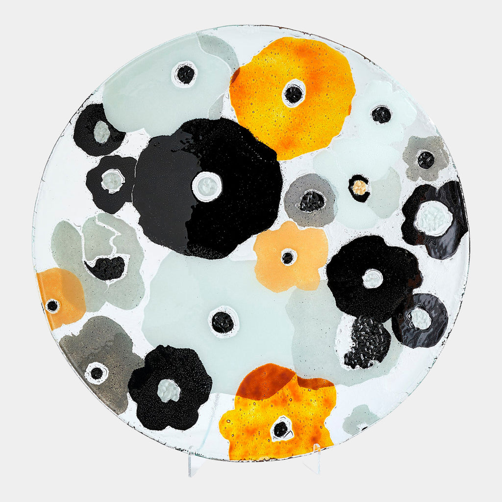 Fused Floral Charger-Neutral-Lg