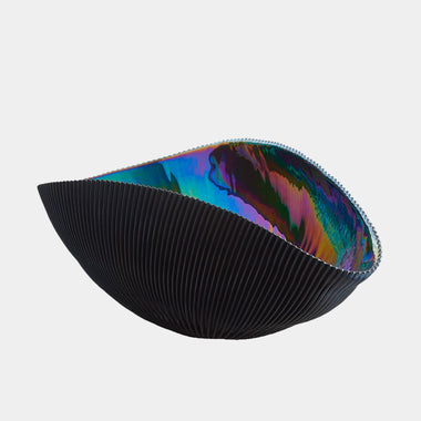 Pleated Bowl - Black Lg