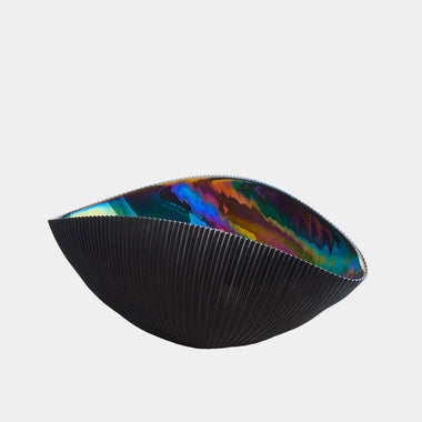 Pleated Bowl - Black Lg
