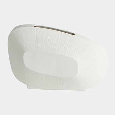 Offset Square Scratch Vase - Matte White - Low