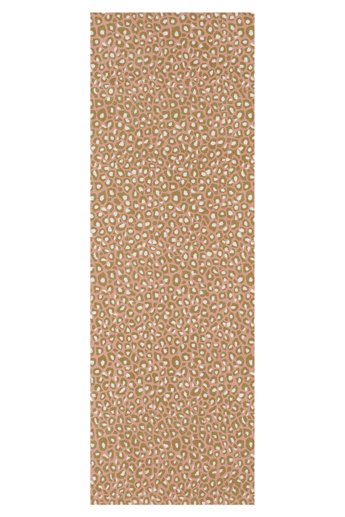 Leopard Rose rug – pink leopard print wool runner