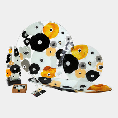 Fused Floral Charger-Neutral-Lg