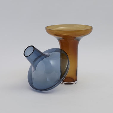 Tall Amber Cobalt Vase - Lg