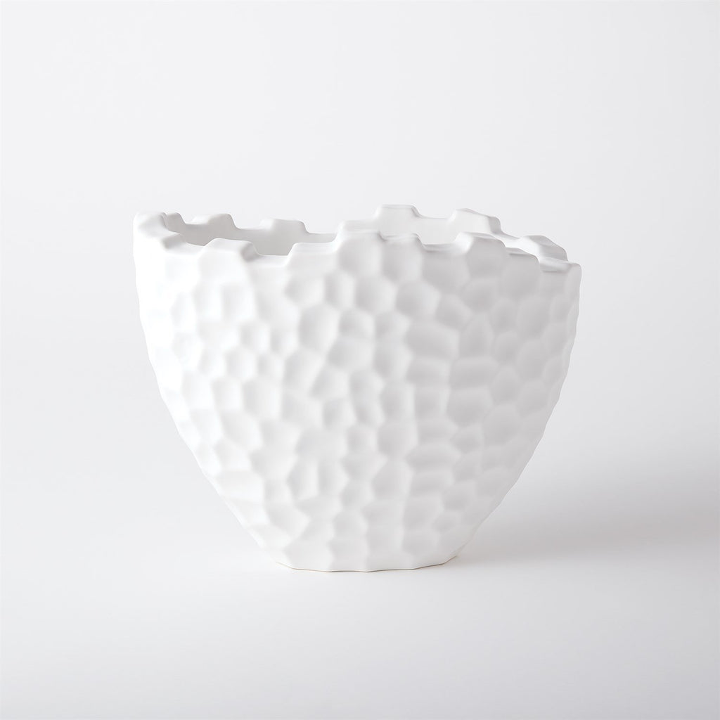 Random Grid Vase - Matte White - Short