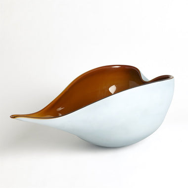 Frosted Blue Bowl & Amber Casing - Lg