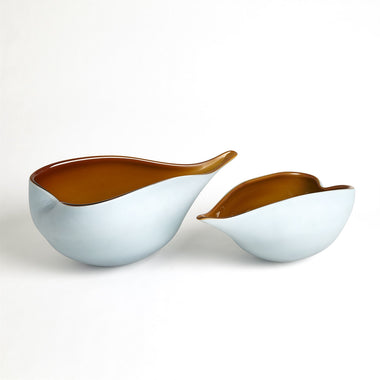 Frosted Blue Bowl & Amber Casing - Sm