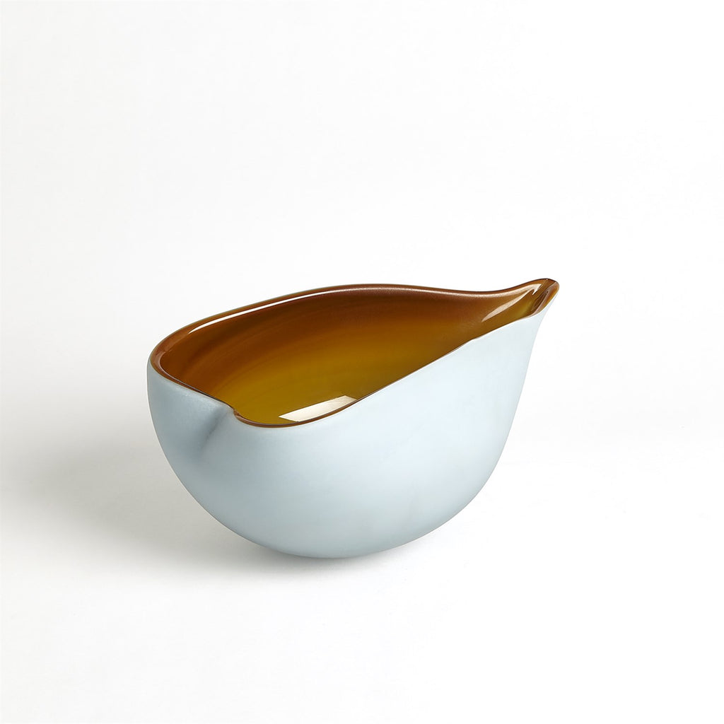 Frosted Blue Bowl & Amber Casing - Sm