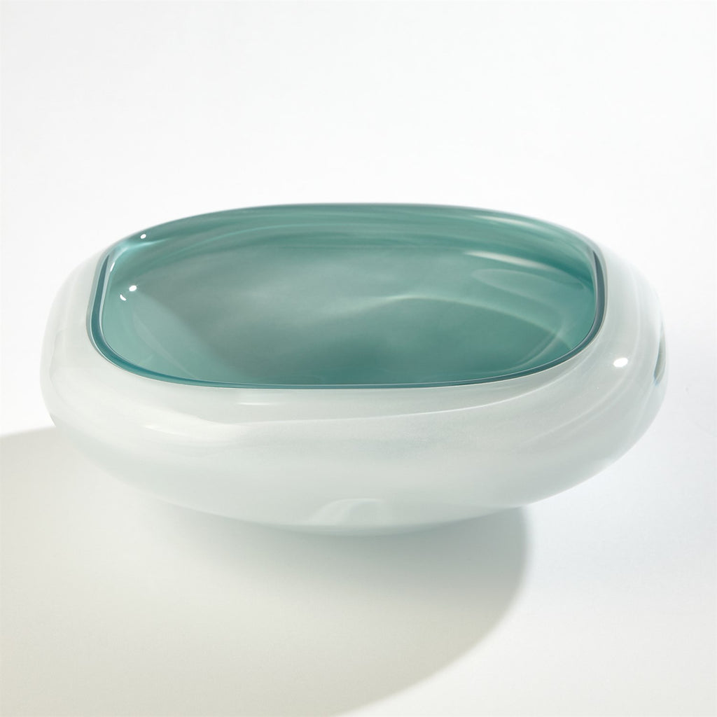 Square Cased Glass Bowl - Azure - Lg