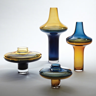 Tall Amber Cobalt Vase - Lg