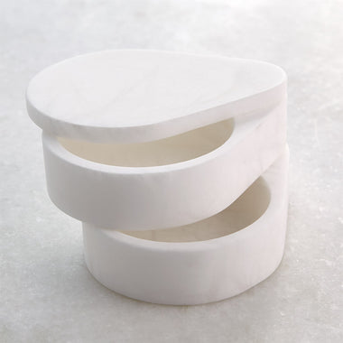 Alabaster Teardrop Double Box - Swivel White
