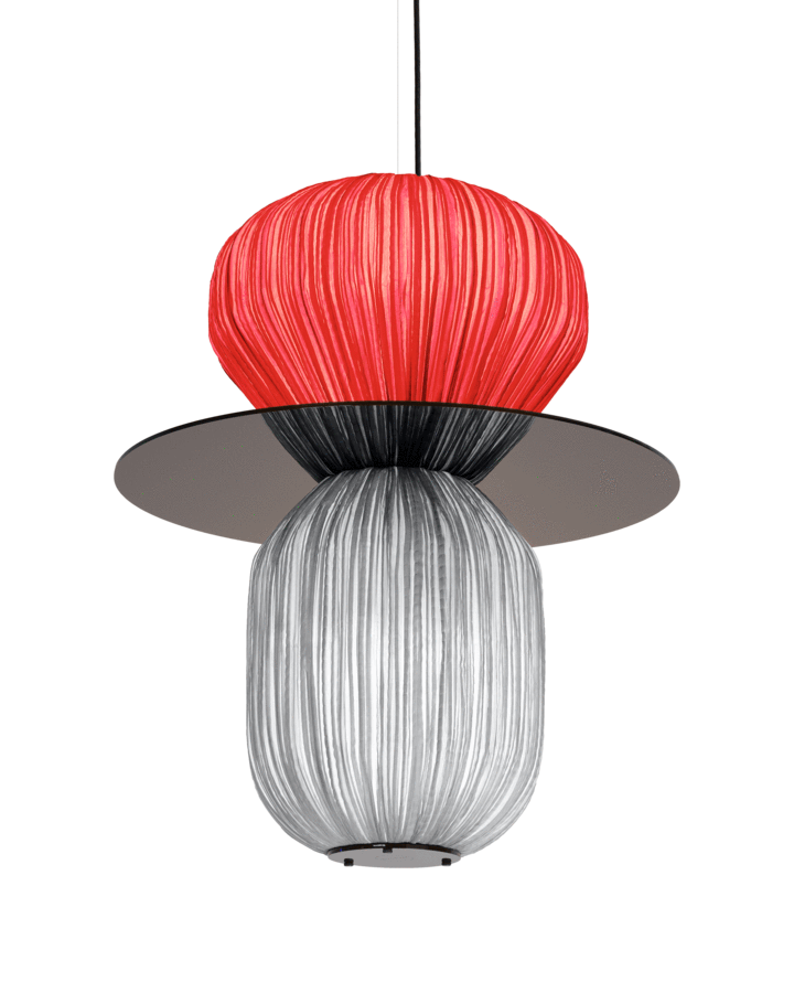 silk red grey module chandelier