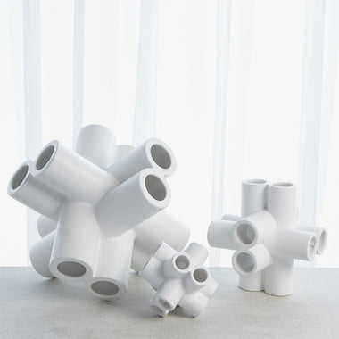 Cube Tube Sculpture - White - Med