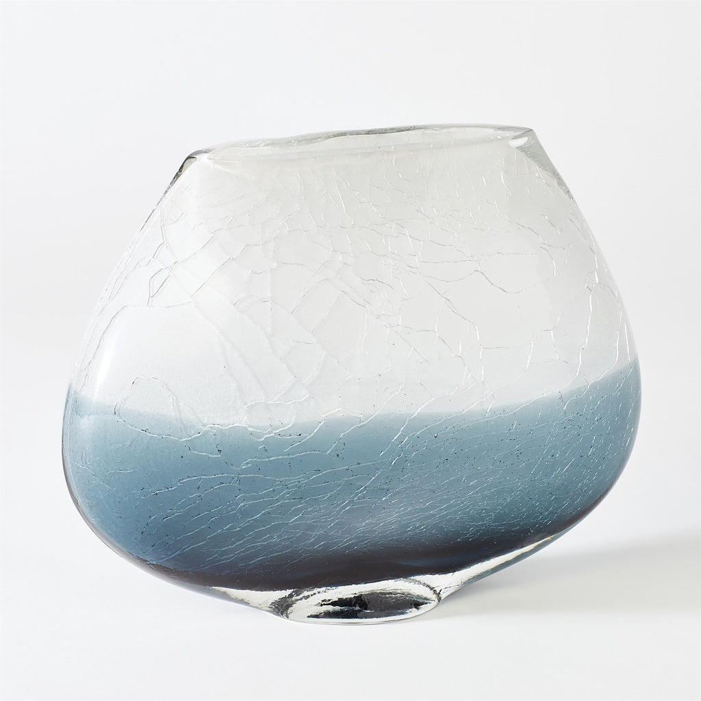 Crackled Frozen Vase - Indigo Blue - Lg