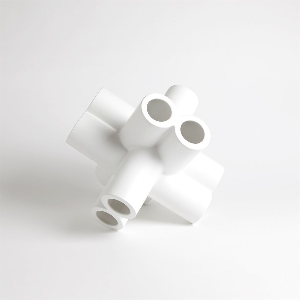 Cube Tube Sculpture - White - Lg