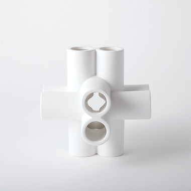 Cube Tube Sculpture - White - Lg