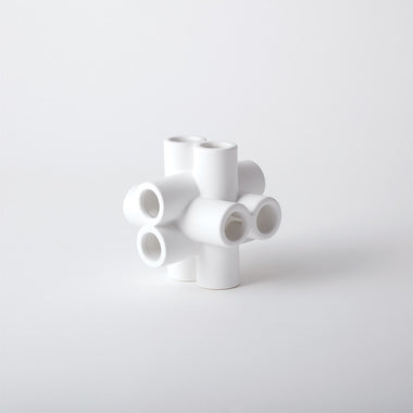 Cube Tube Sculpture - White - Med
