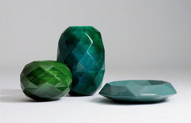 Cut L Vase Glossy - Green