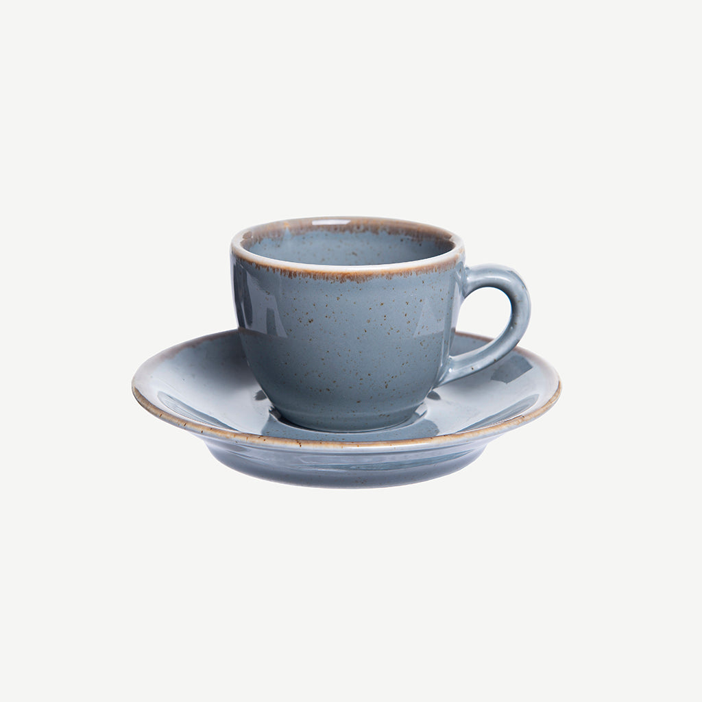 Alum espresso cup and plate grey