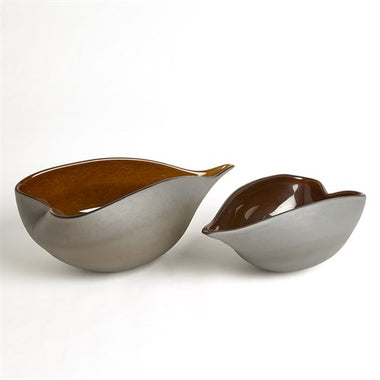 Frosted Grey Bowl & Amber Casing - Sm