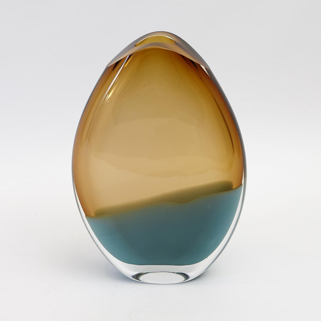 Oval Vase - Pistachio & Amber - Lg