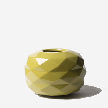 Cut Paunchy Vase Glossy - Yellow