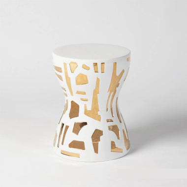Abstract Stool - Gold/White