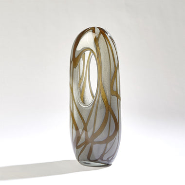 Swirl Vase - Amber/Grey - Med