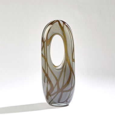 Swirl Vase - Amber/Grey - Med